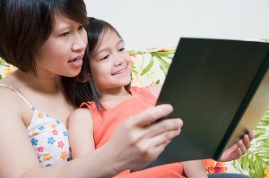 Mother and Child Reading Together